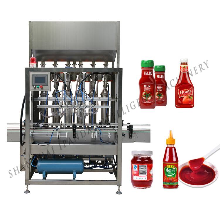 Automatic Bottle Liquid Seafood Paste Filling Production Line Sauce Cream Tomato Sauce Ketchup Jam Filling Capping Machine